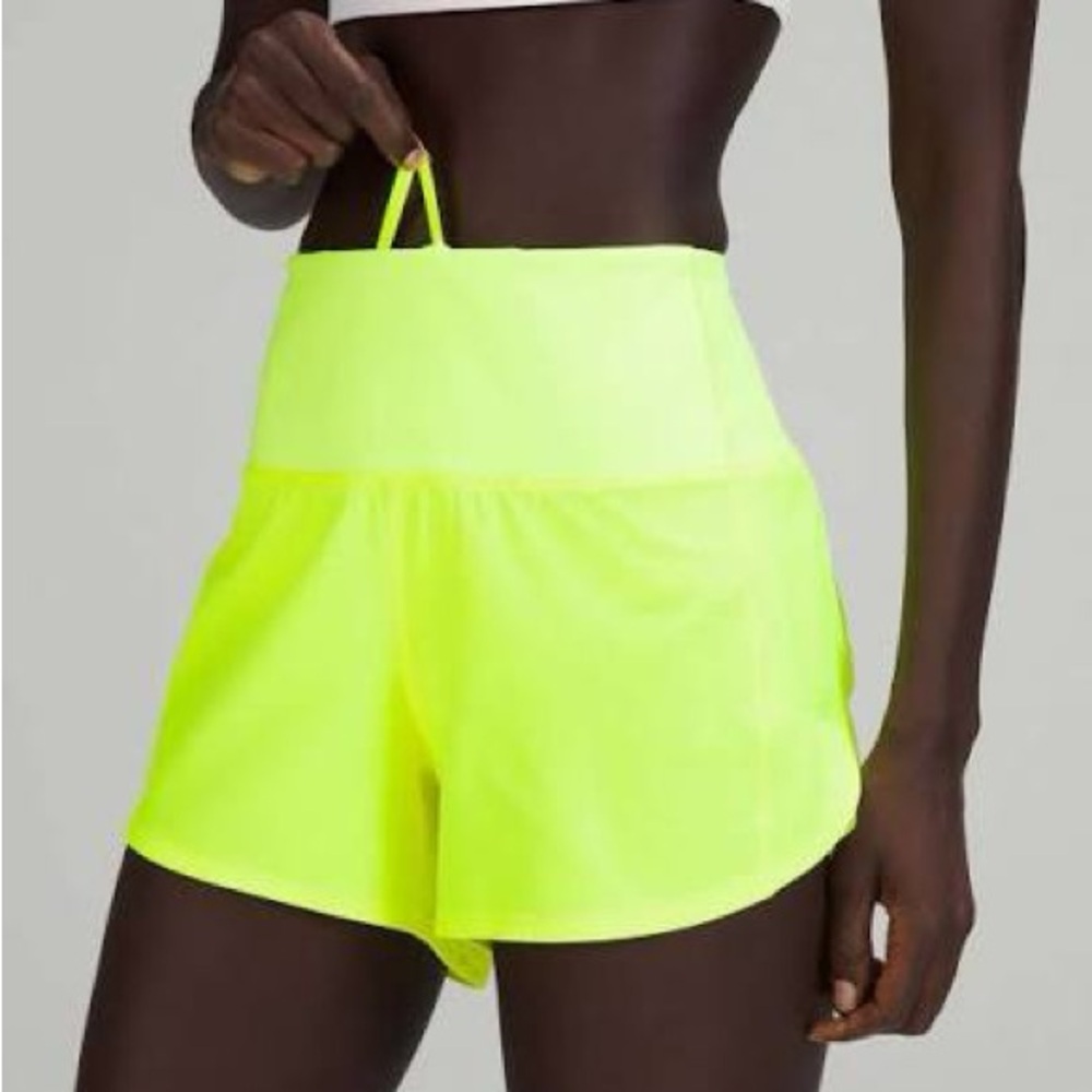 lululemon Speed Up High-Rise Lined Short 4” Highlight Yellow Size 8